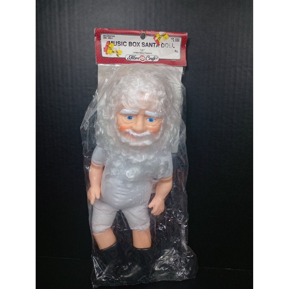Vintage 14 "  New In Package " Music Box Santa Doll 1992 Billie Peppers Fibre C